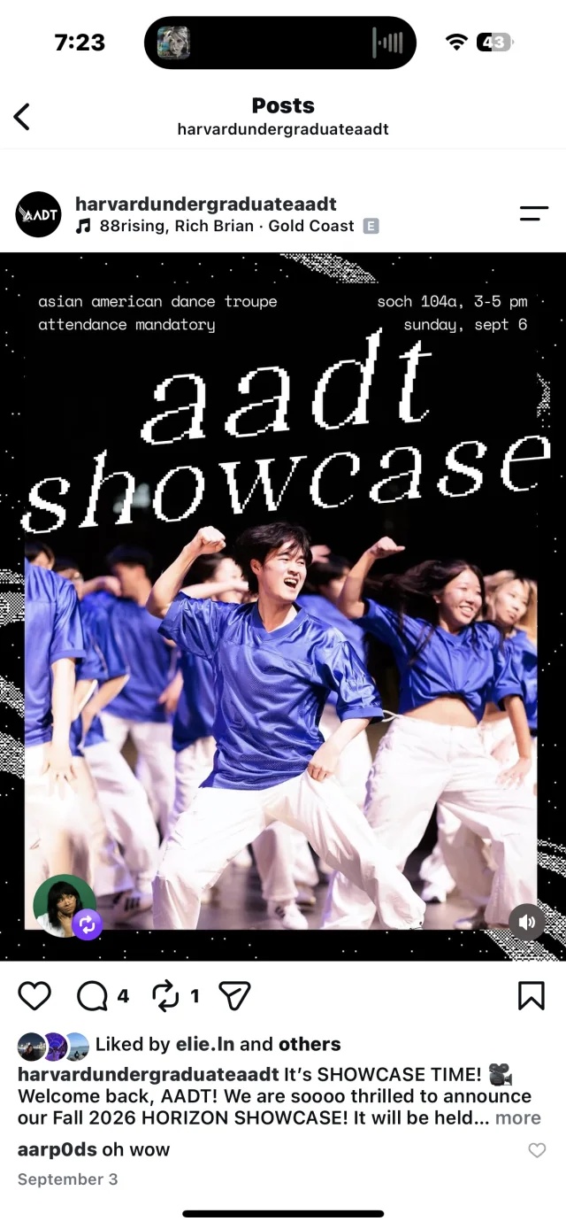 AADT showcase graphic on Instagram